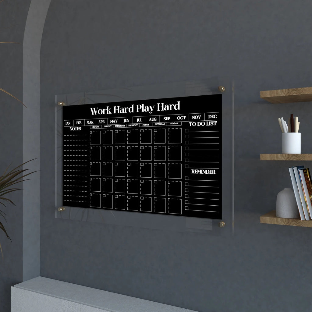 Personalized Acrylic Design Calendar for Home-Office, Acrylic Chalkboard, Custom Glass Blackboard for Home Wall