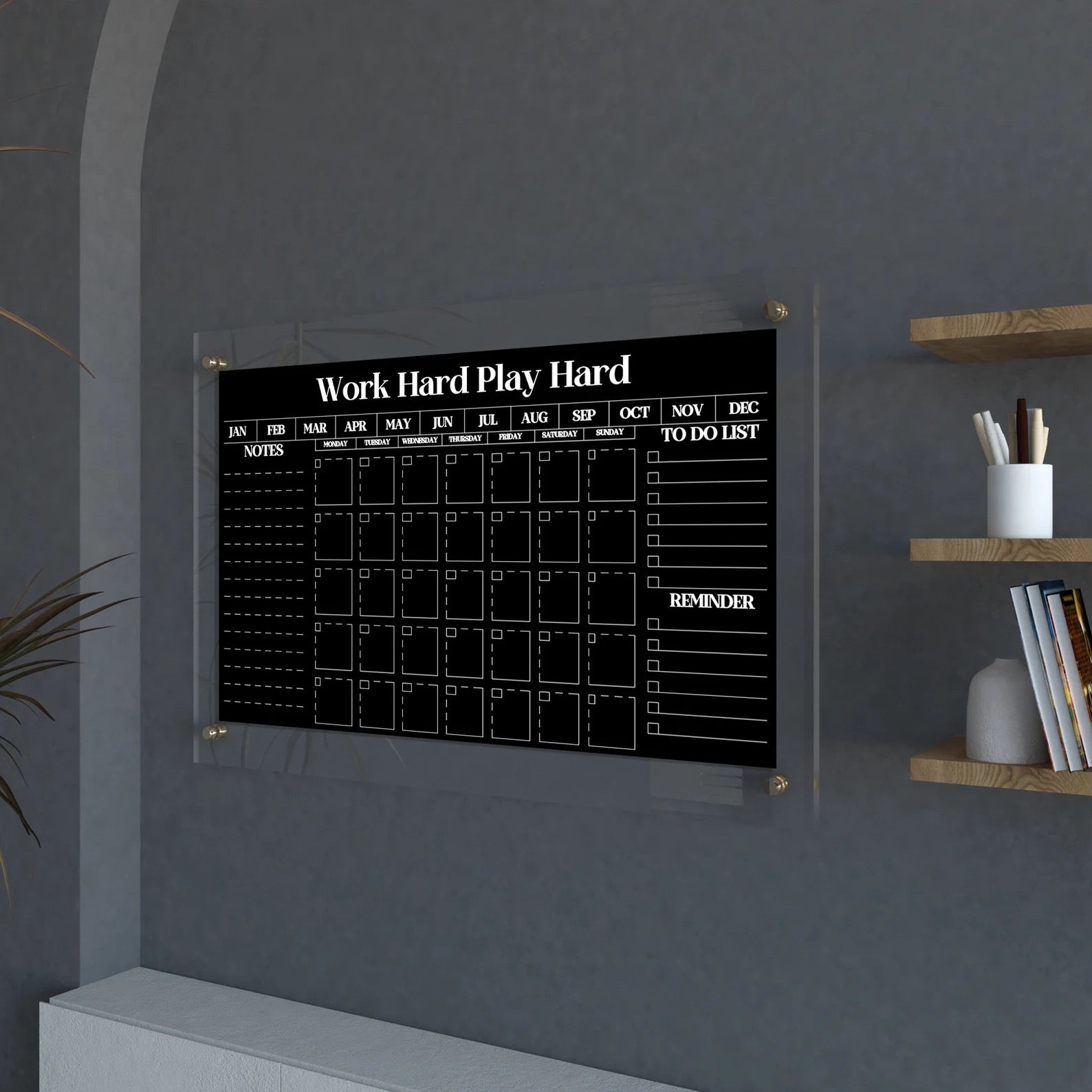 Personalized Acrylic Design Calendar for Home-Office, Acrylic Chalkboard, Custom Glass Blackboard for Home Wall