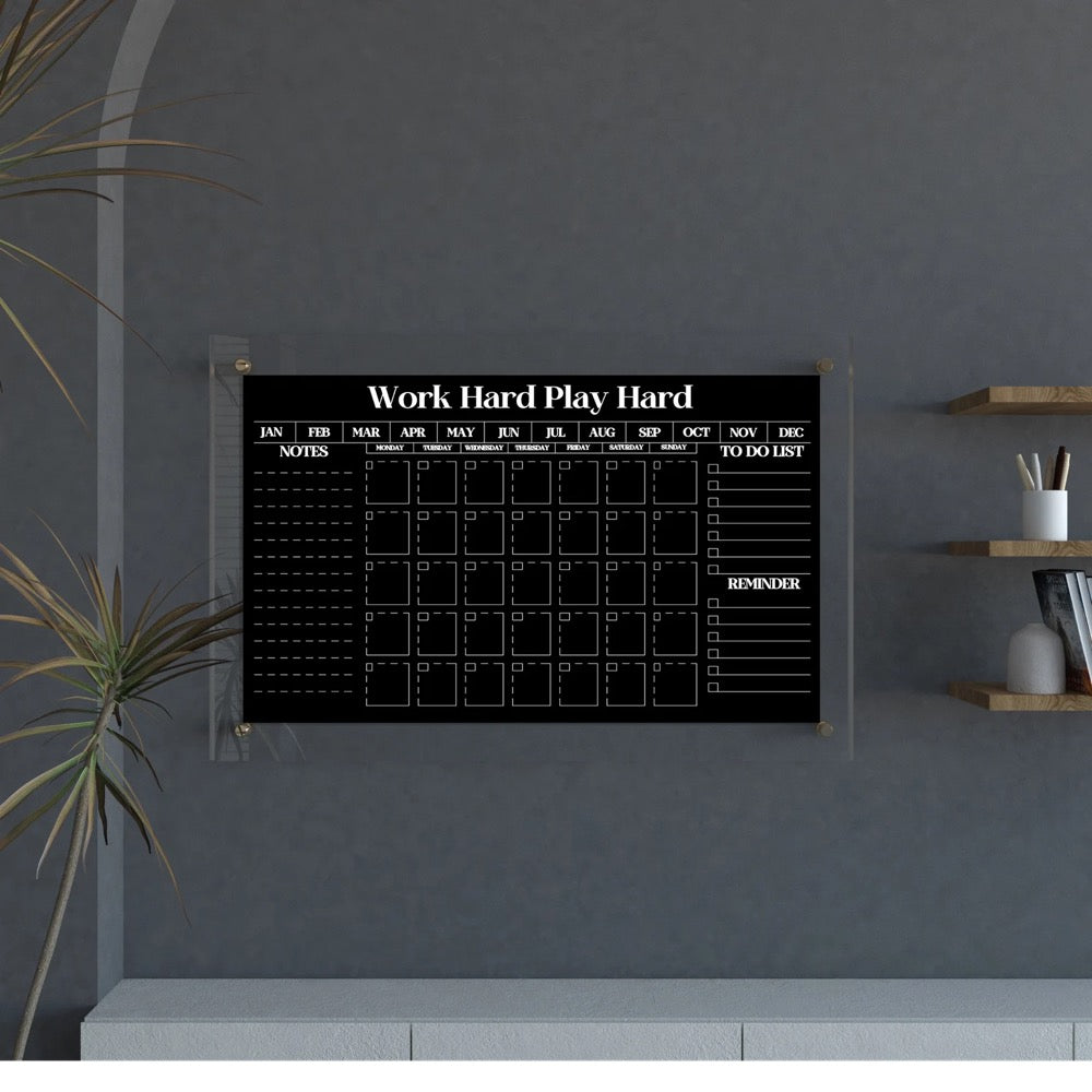 Personalized Acrylic Design Calendar for Home-Office, Acrylic Chalkboard, Custom Glass Blackboard for Home Wall